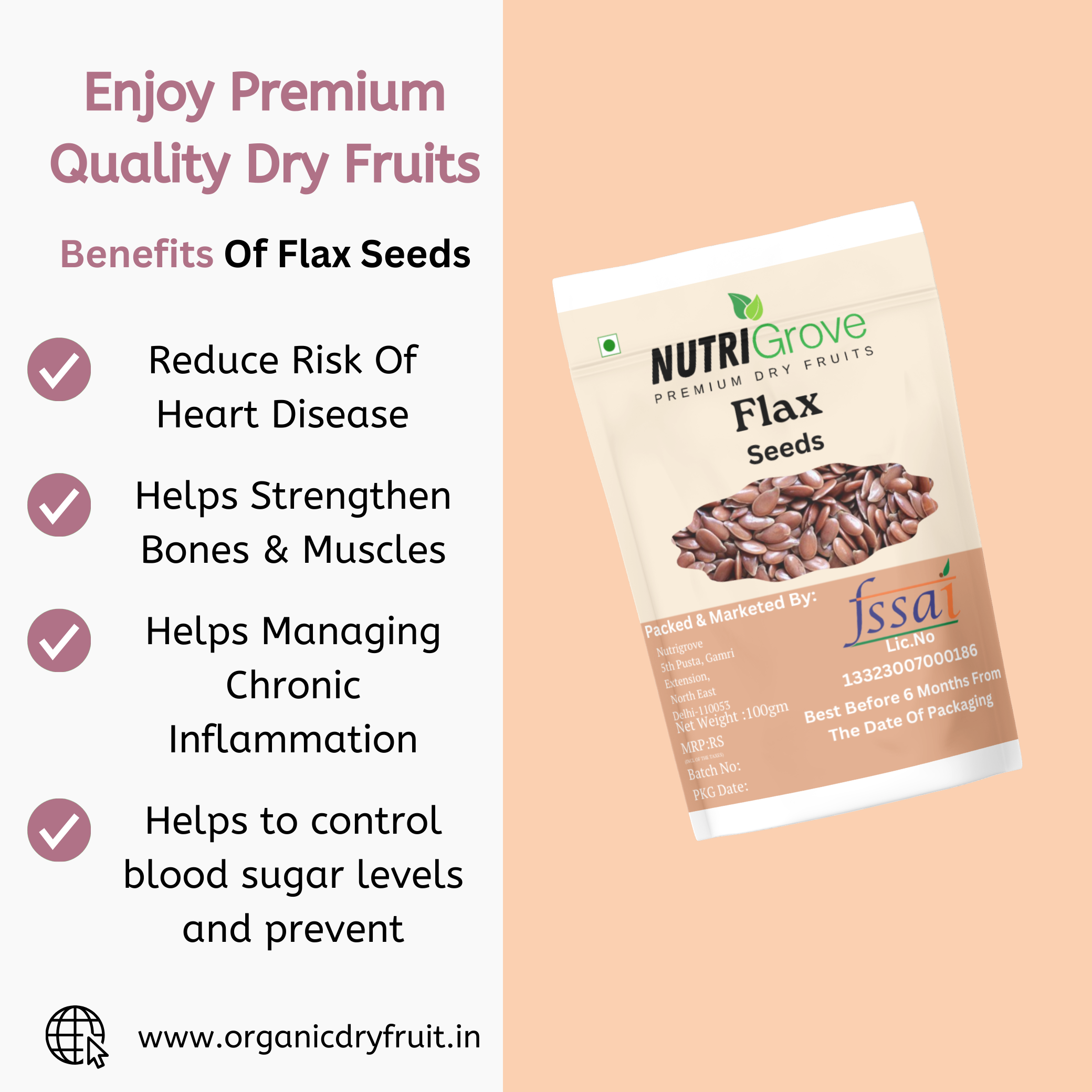 Flax seeds nutrition | Organic flax seeds