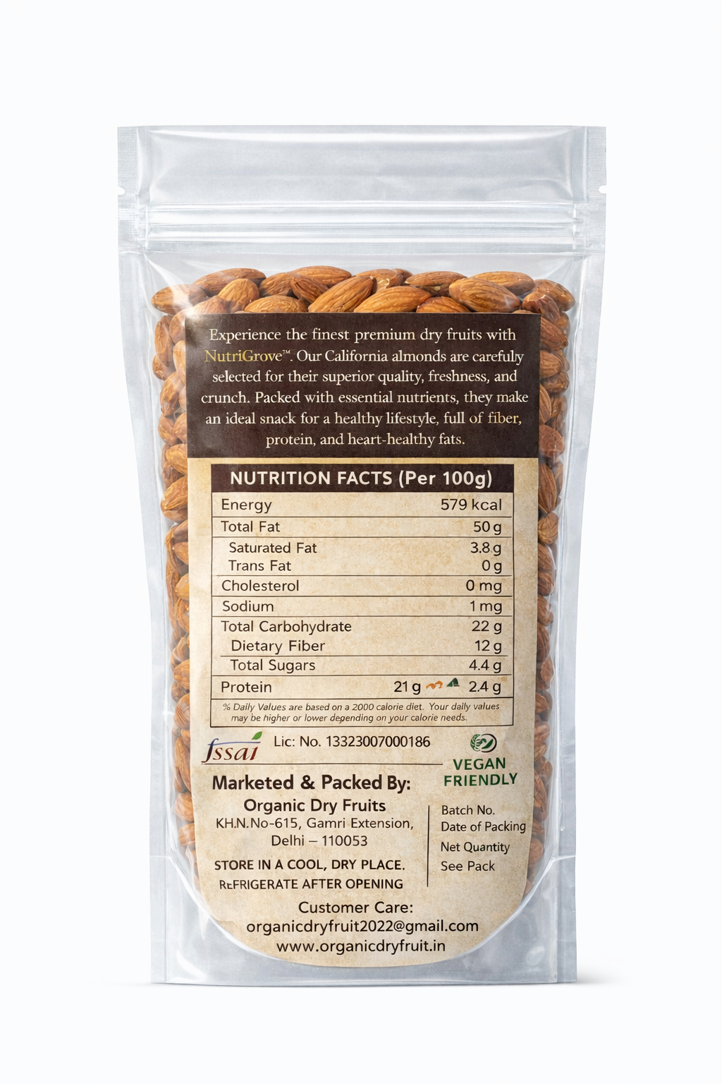 Premium organic almonds (badam) – fresh, crunchy and healthy dry fruits
